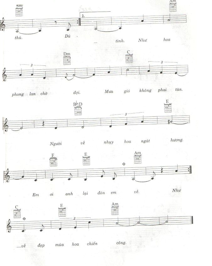 Sheet nhạc Ngày mai anh lên đường - Trang 2
