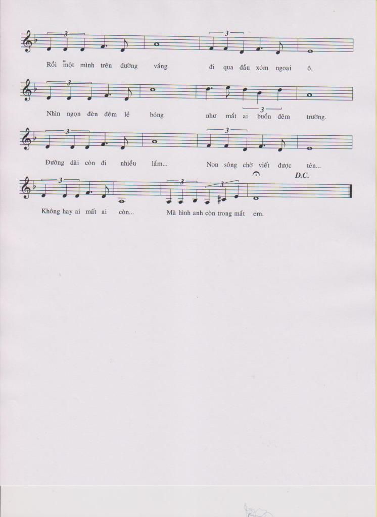 Sheet nhạc Ngoại ô đèn vàng - Trang 2