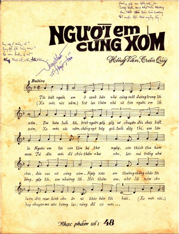Sheet nhạc Người em cùng xóm - Trang 2