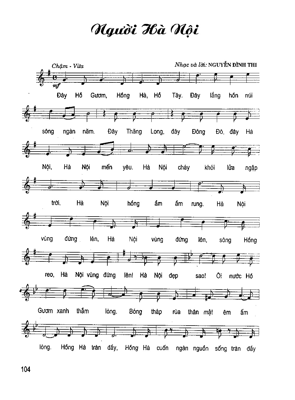 Sheet nhạc Người Hà Nội - Trang 1