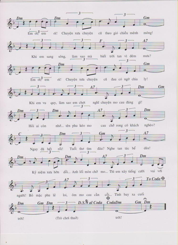 Sheet nhạc Xe mo ngày cũ - Trang 2