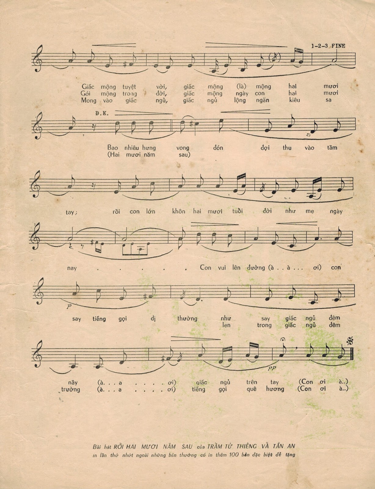 Sheet nhạc Rồi hai mươi năm sau - Trang 3