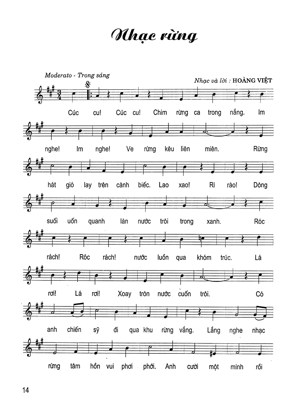 Sheet nhạc Nhạc rừng - Trang 1