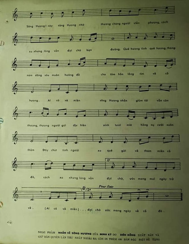 Sheet nhạc Nhắn về sông Hương - Trang 3