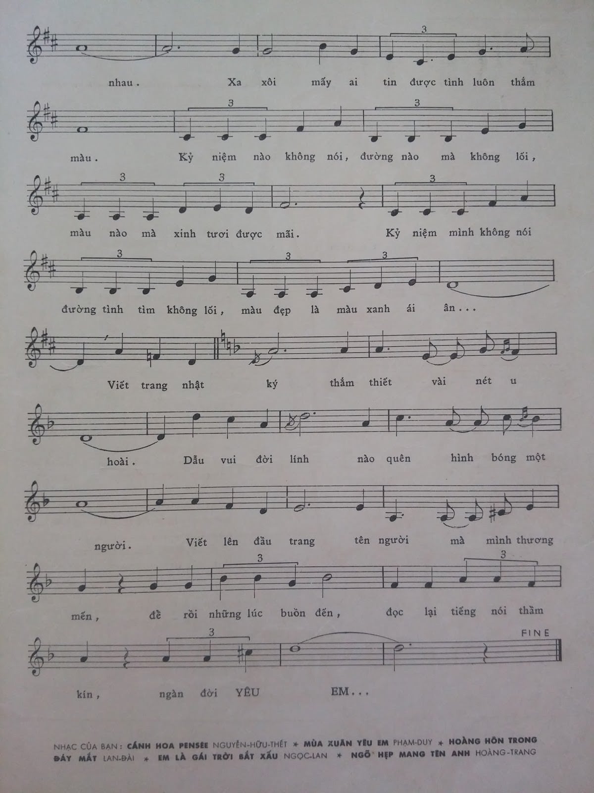Sheet nhạc Nhật ký cho em - Trang 3