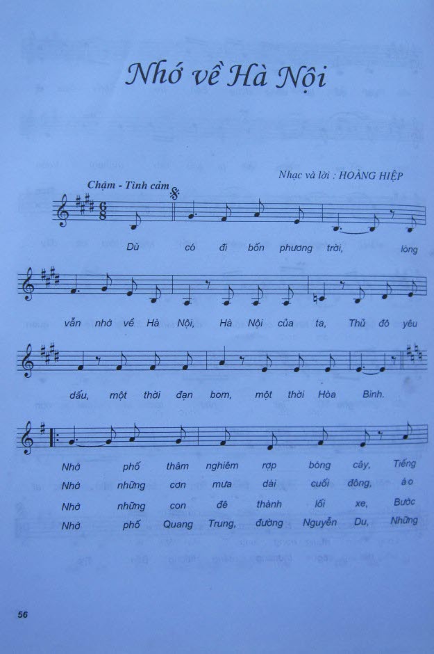Sheet nhạc Nhớ về Hà Nội - Trang 1