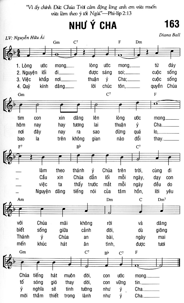 Sheet nhạc Như ý Cha - Trang 1