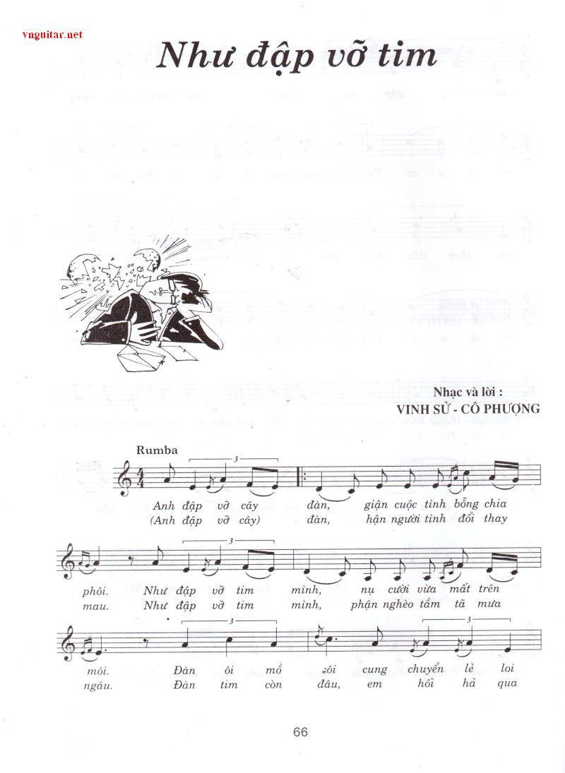 Sheet nhạc Như đập vỡ tim - Trang 1