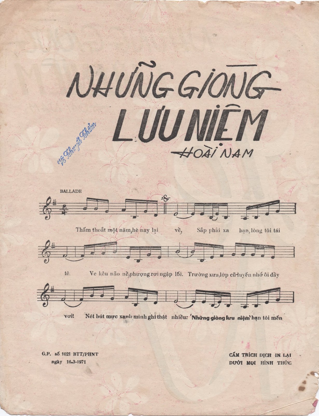 Sheet nhạc Những dòng lưu niệm - Trang 2