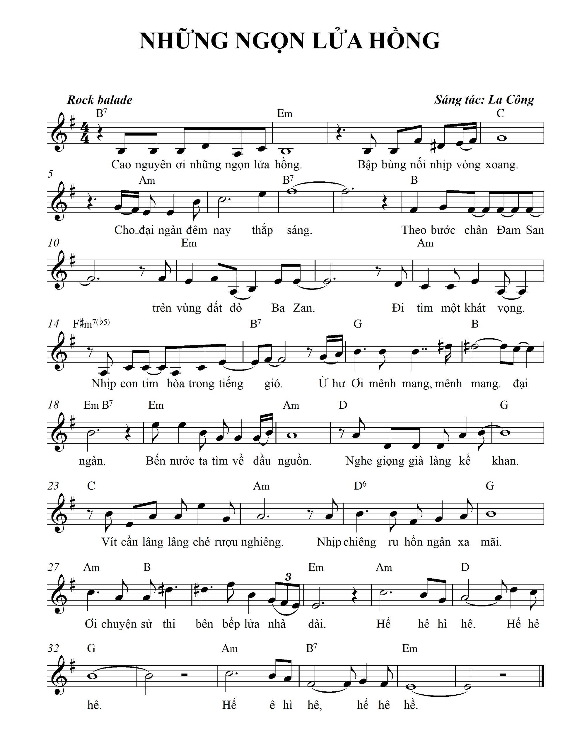 Sheet nhạc Những ngọn lửa hồng - Trang 2