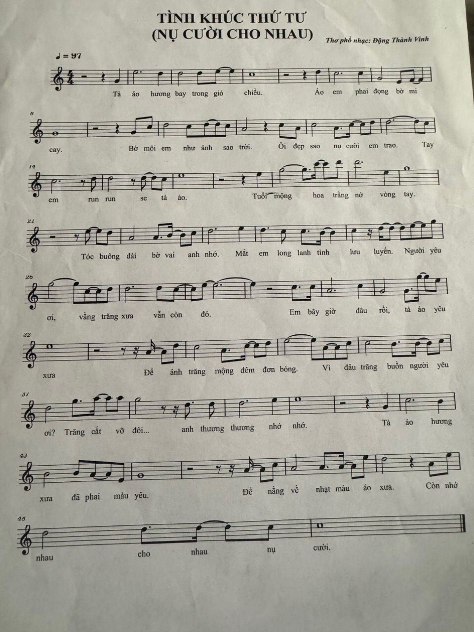 Sheet nhạc Nụ cười cho nhau - Trang 1