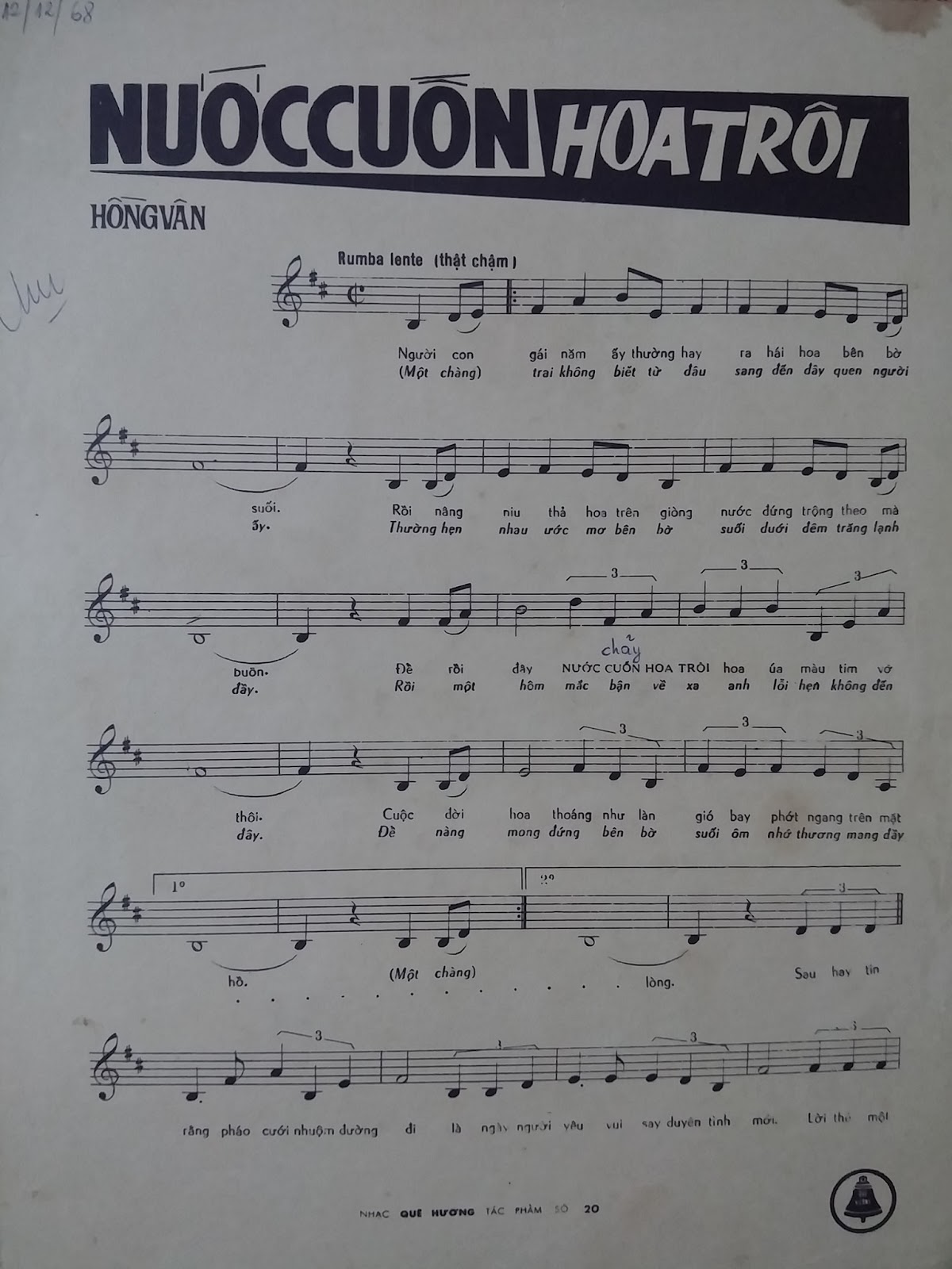 Sheet nhạc Nước cuốn hoa trôi - Trang 2