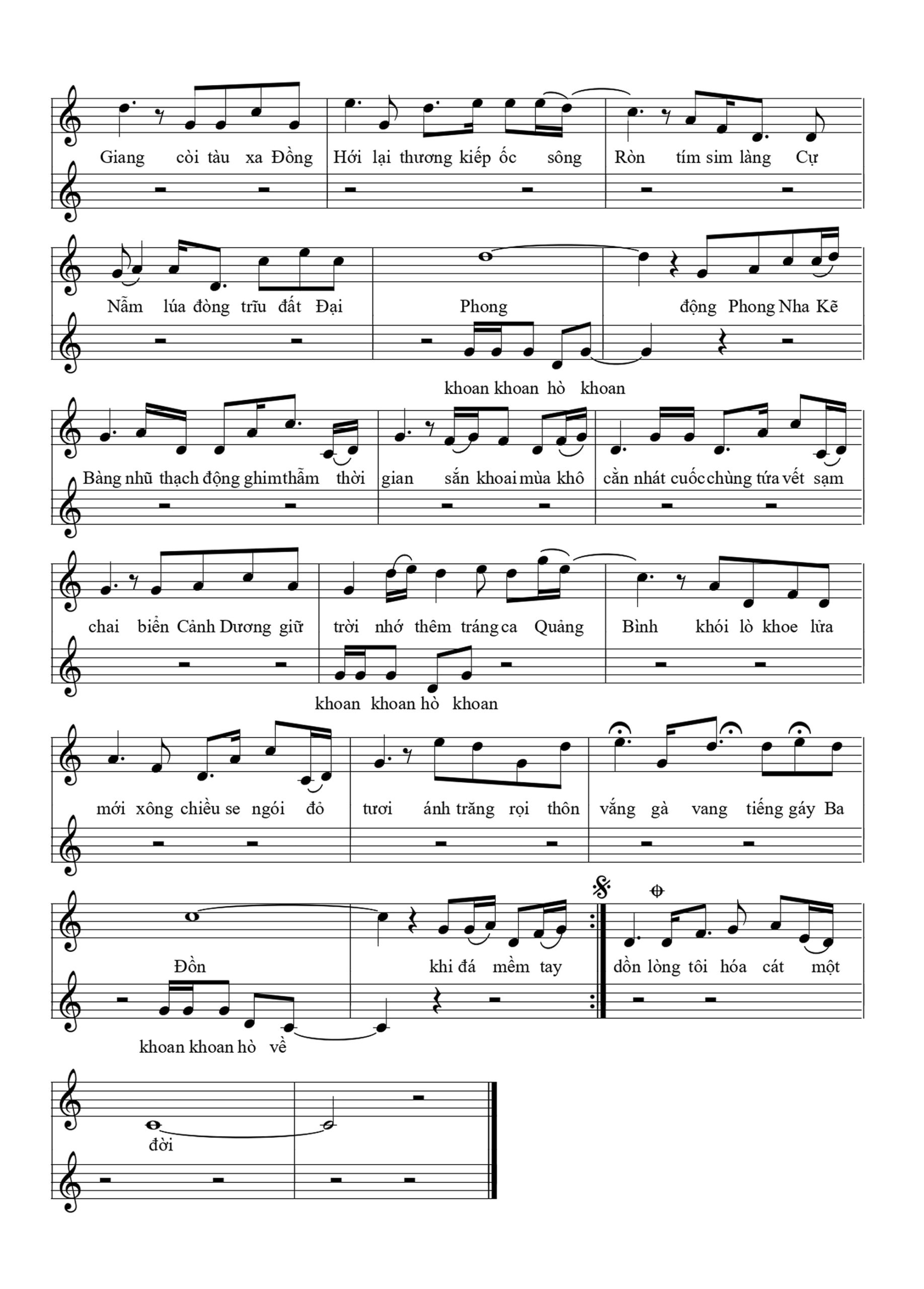 Sheet nhạc Quảng Bình đời cát trong tôi - Trang 2