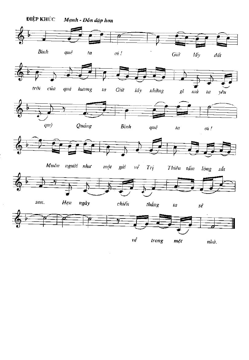 Sheet nhạc Quảng Bình quê ta ơi - Trang 4
