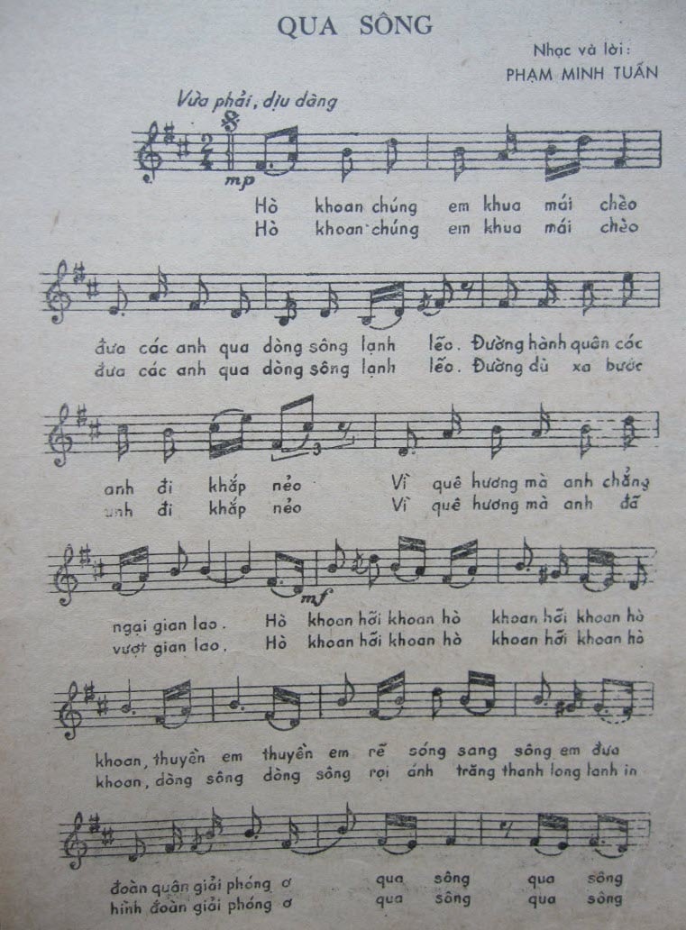 Sheet nhạc Qua sông - Trang 1