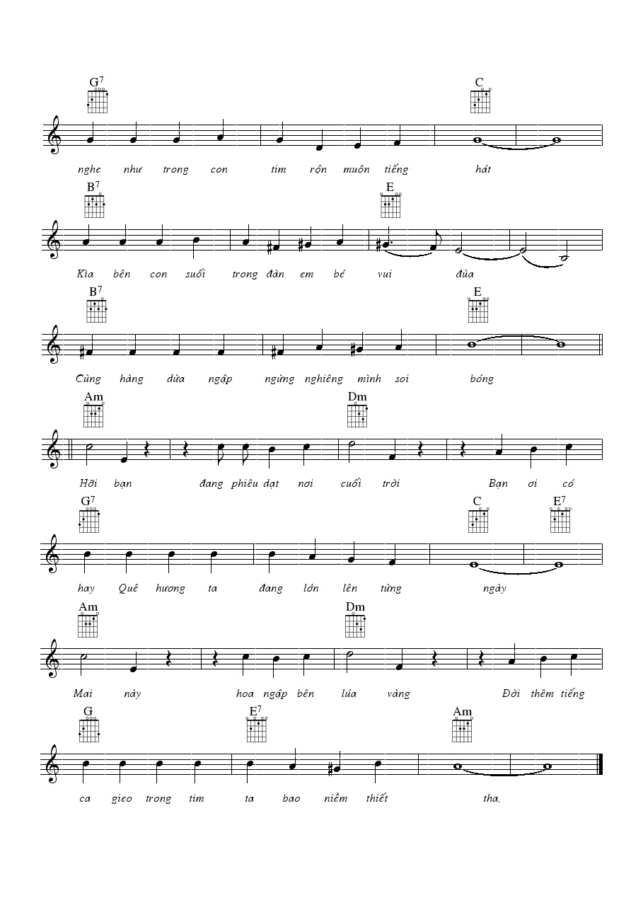 Sheet nhạc Quê hương tình yêu và tuổi trẻ - Trang 4