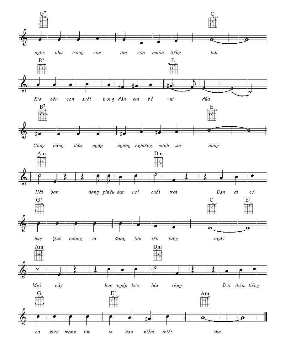 Sheet nhạc Quê hương tình yêu và tuổi trẻ - Trang 2