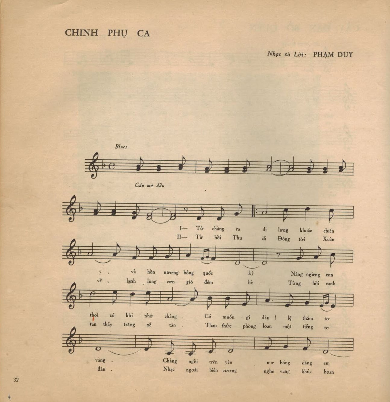 Sheet nhạc Chinh phụ ca - Trang 1