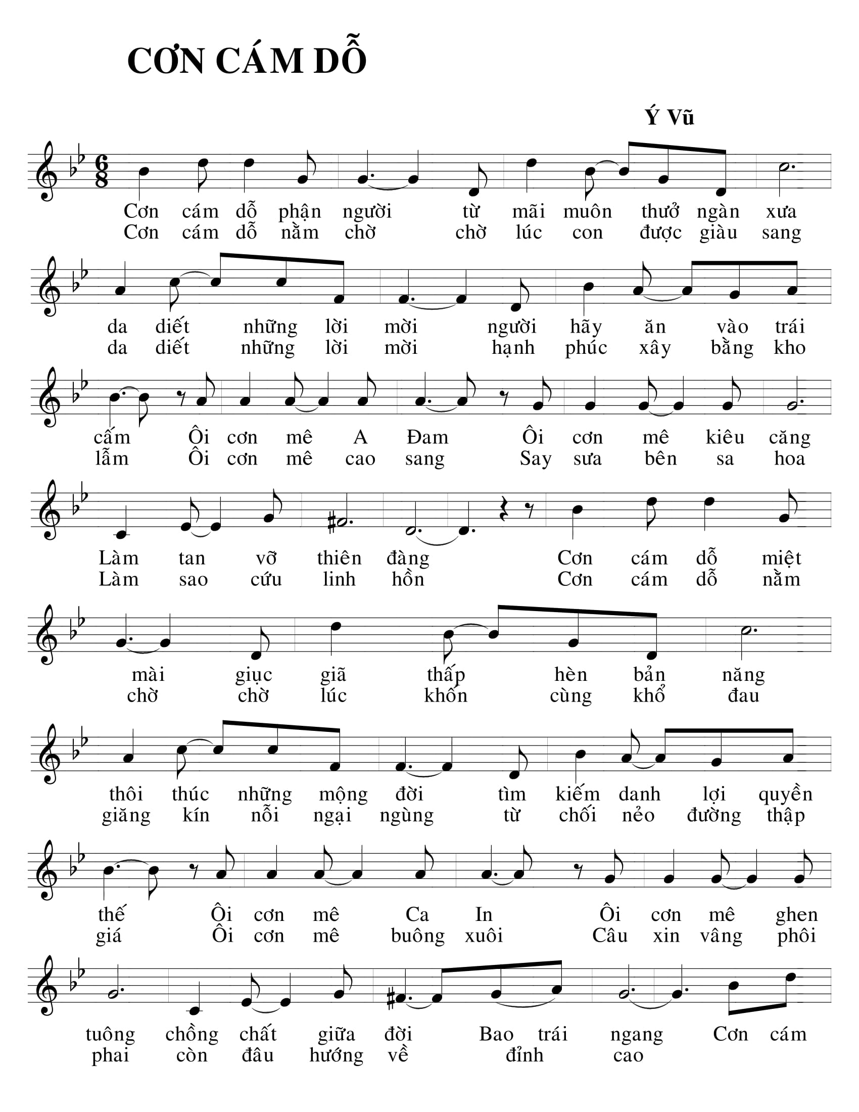 Sheet nhạc Cơn cám dỗ - Trang 1