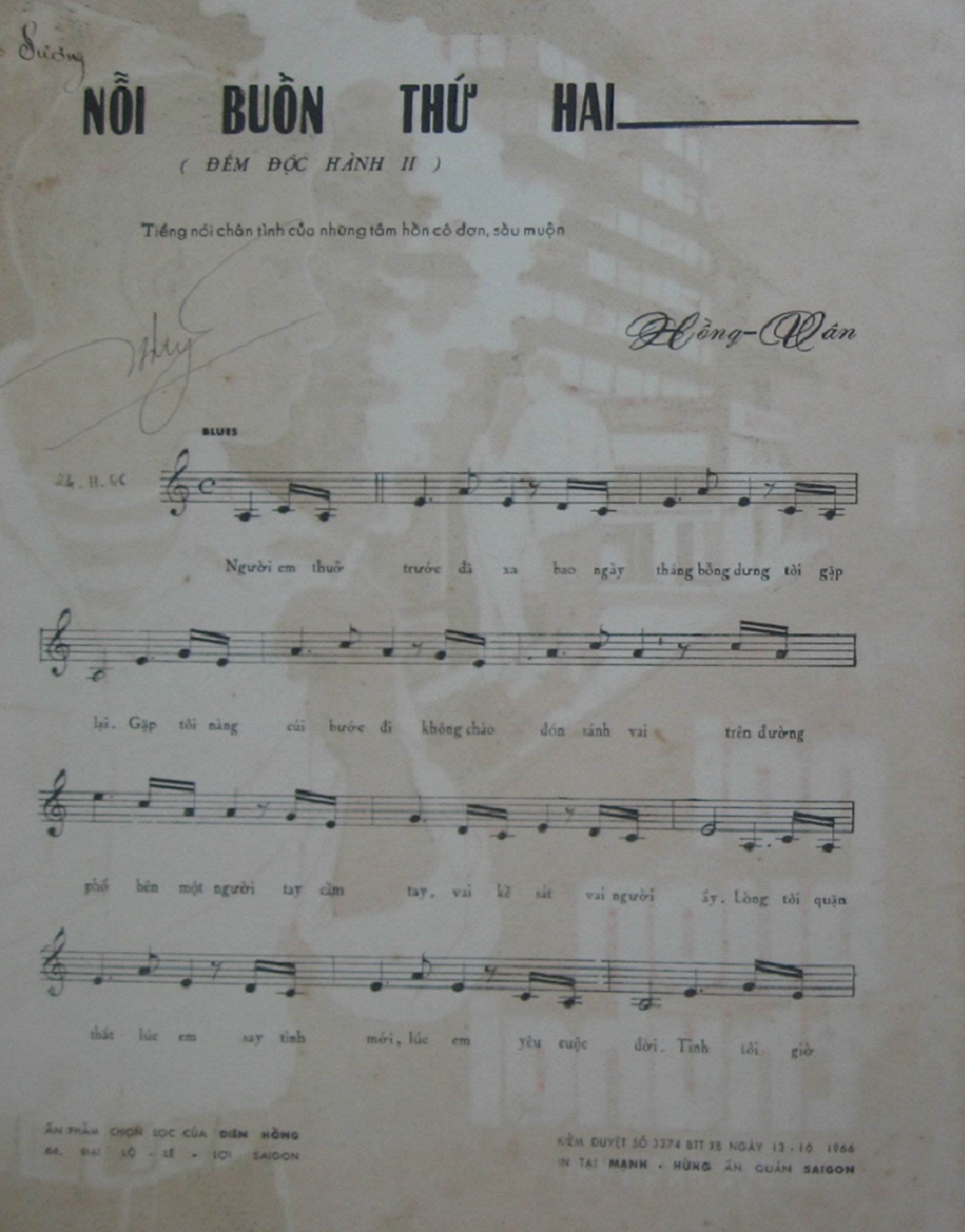 Sheet nhạc Nỗi buồn thứ hai - Trang 2