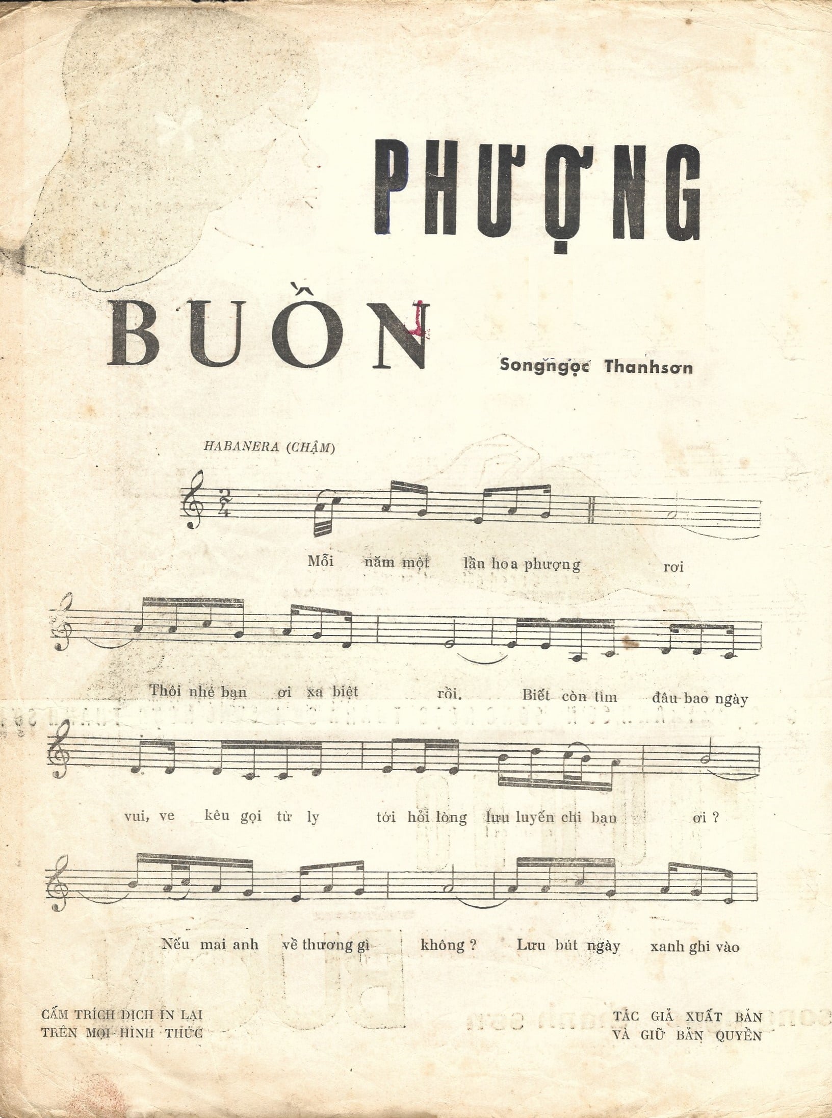 Sheet nhạc Phượng buồn - Trang 2