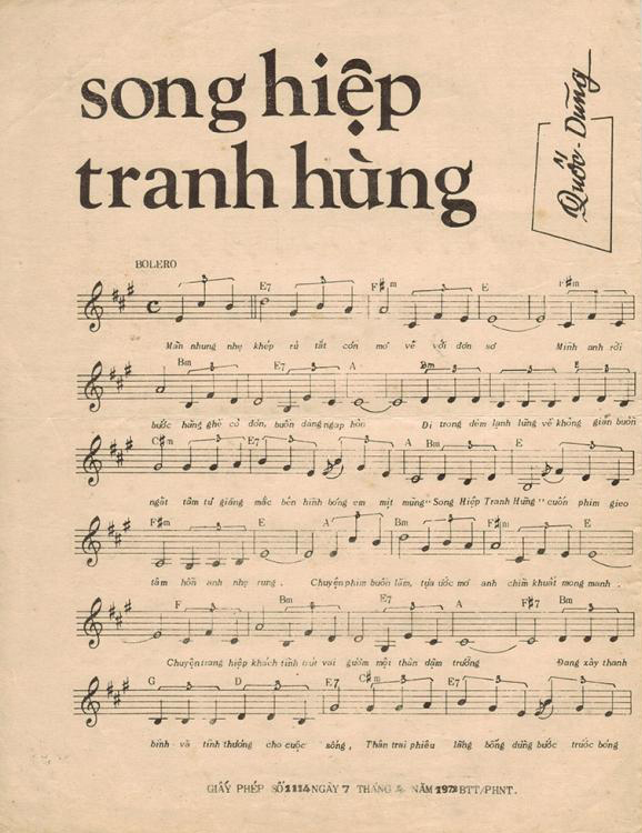 Sheet nhạc Song hiệp tranh hùng - Trang 1
