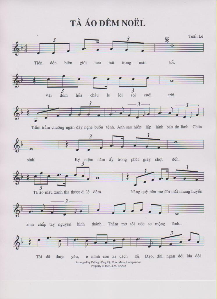 Sheet nhạc Tà áo đêm Noel - Trang 1
