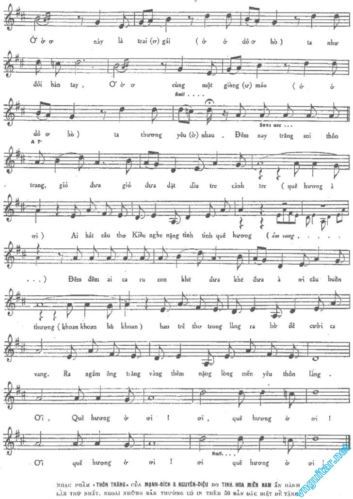Sheet nhạc Thôn trăng - Trang 2