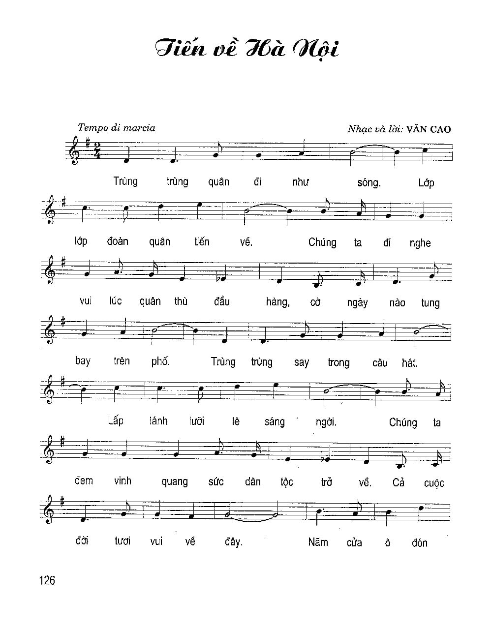Sheet nhạc Tiến về Hà Nội - Trang 1