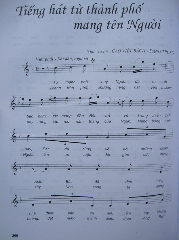 Sheet nhạc Tiếng hát từ thành phố mang tên Người - Trang 1
