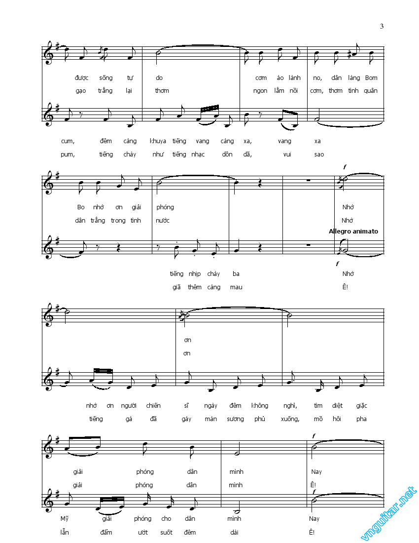Sheet nhạc Tiếng chày trên Sóc Bom Bo - Trang 3