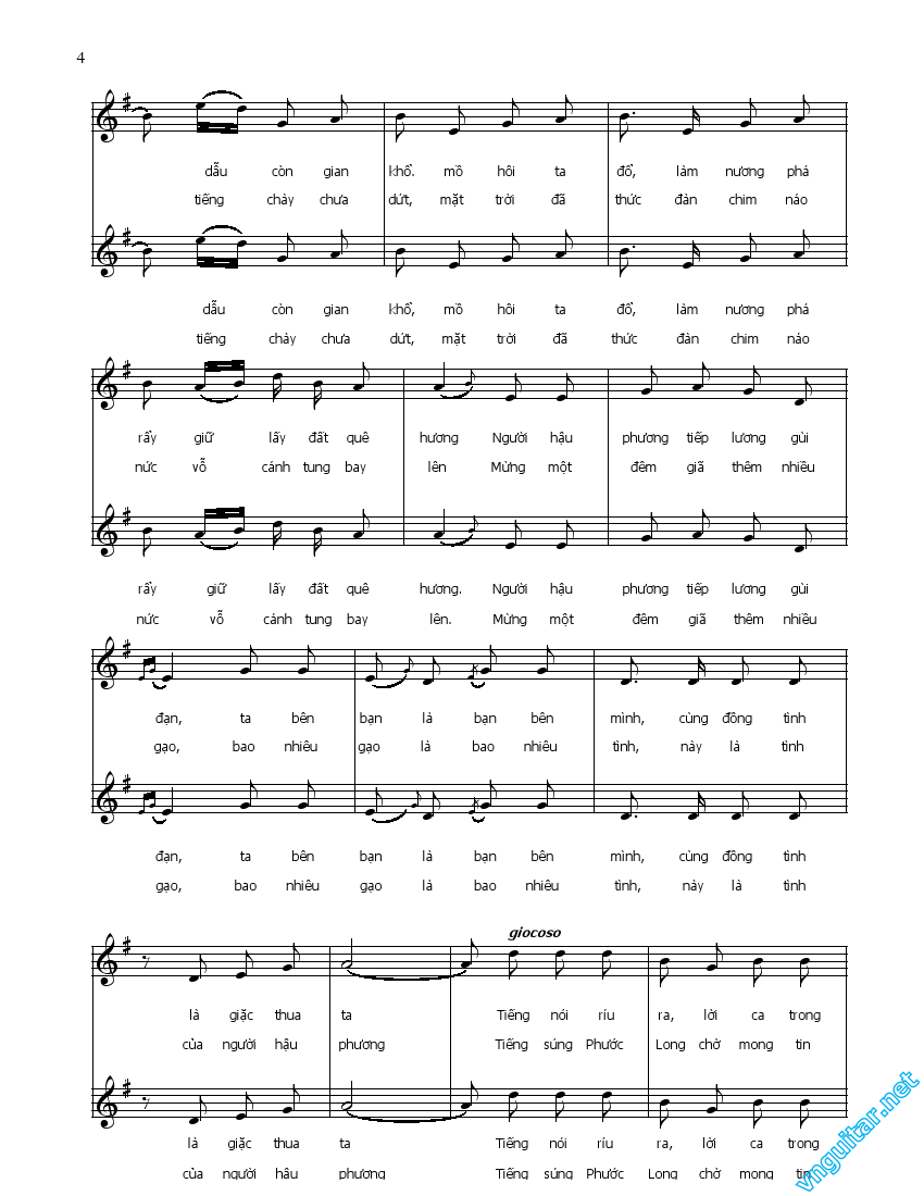 Sheet nhạc Tiếng chày trên Sóc Bom Bo - Trang 4
