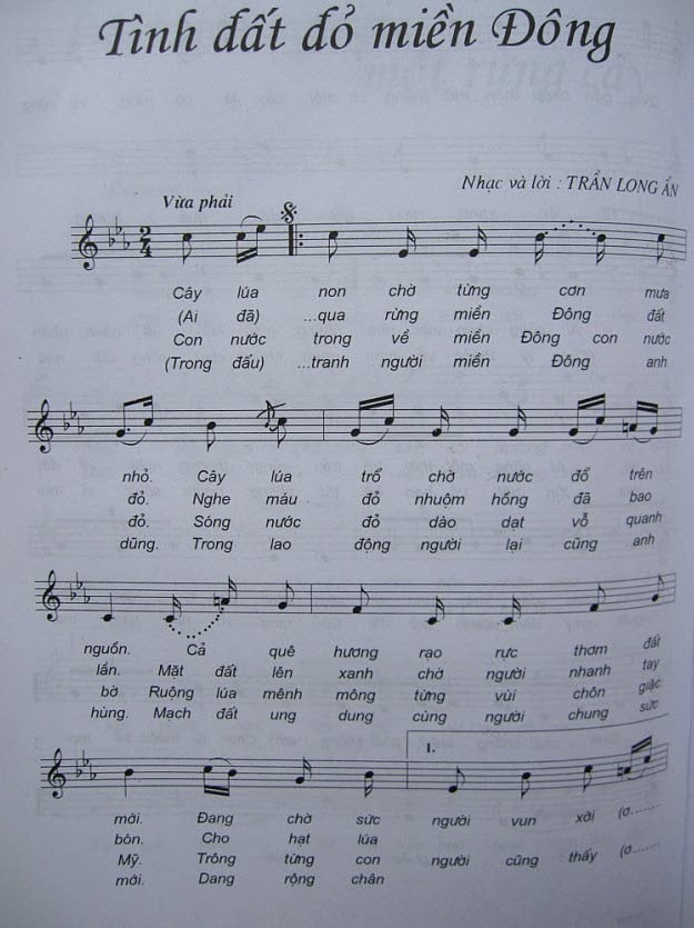 Sheet nhạc Tình đất đỏ miền đông - Trang 1