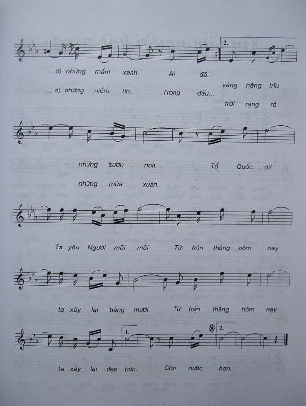 Sheet nhạc Tình đất đỏ miền đông - Trang 2