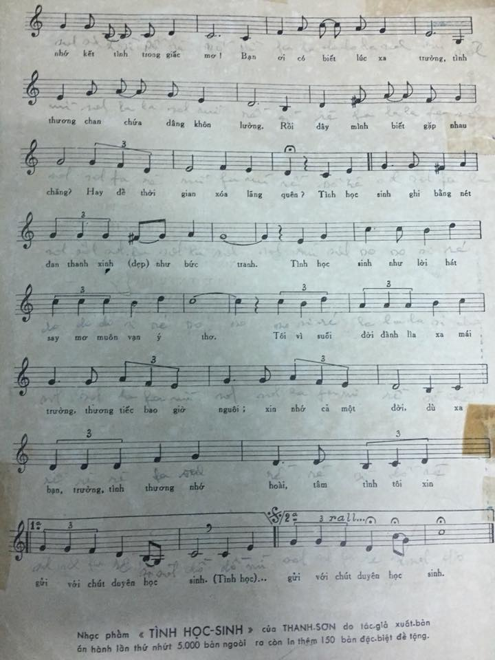 Sheet nhạc Tình học sinh - Trang 3