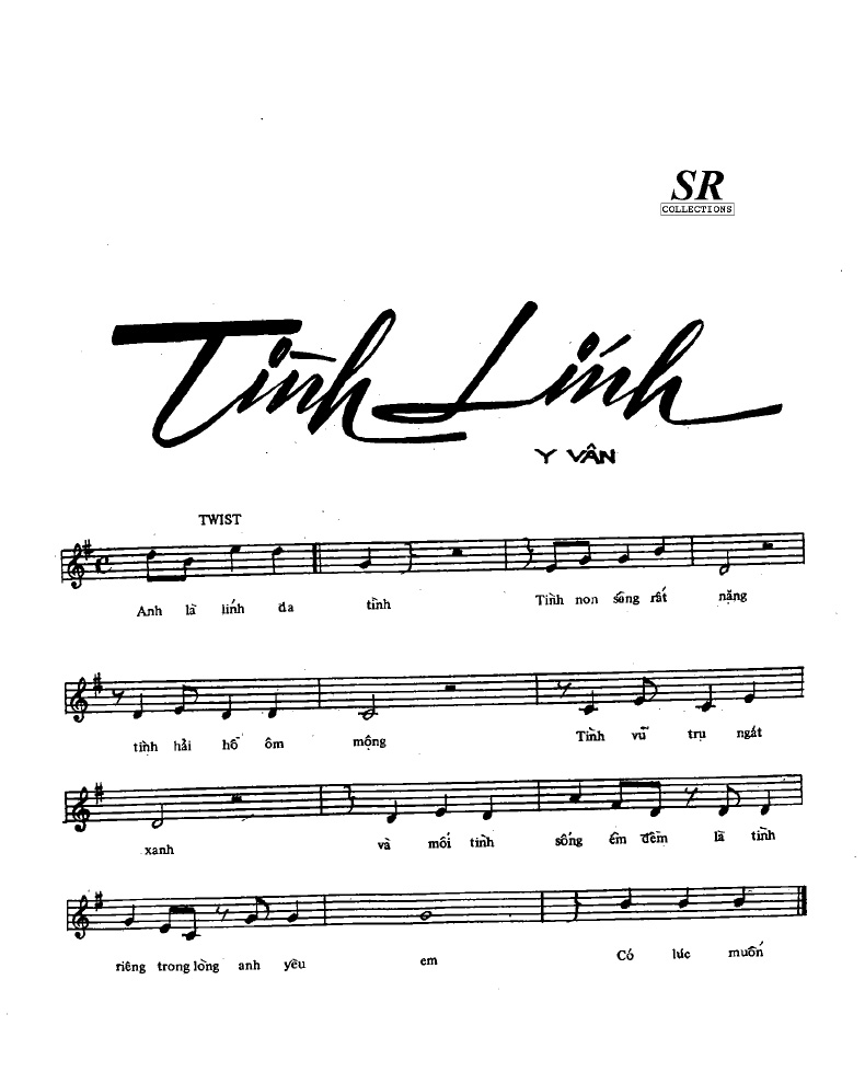 Sheet nhạc Tình lính - Trang 1