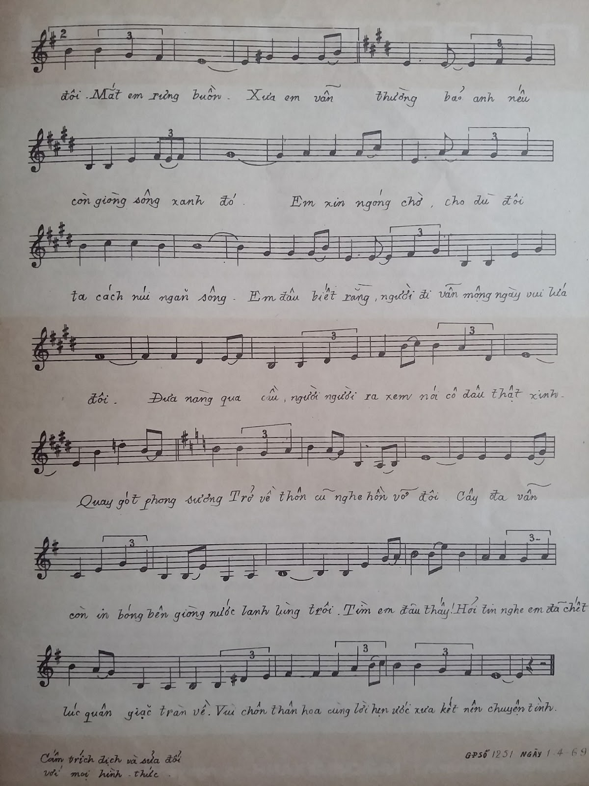 Sheet nhạc Tình sử dòng sông - Trang 3