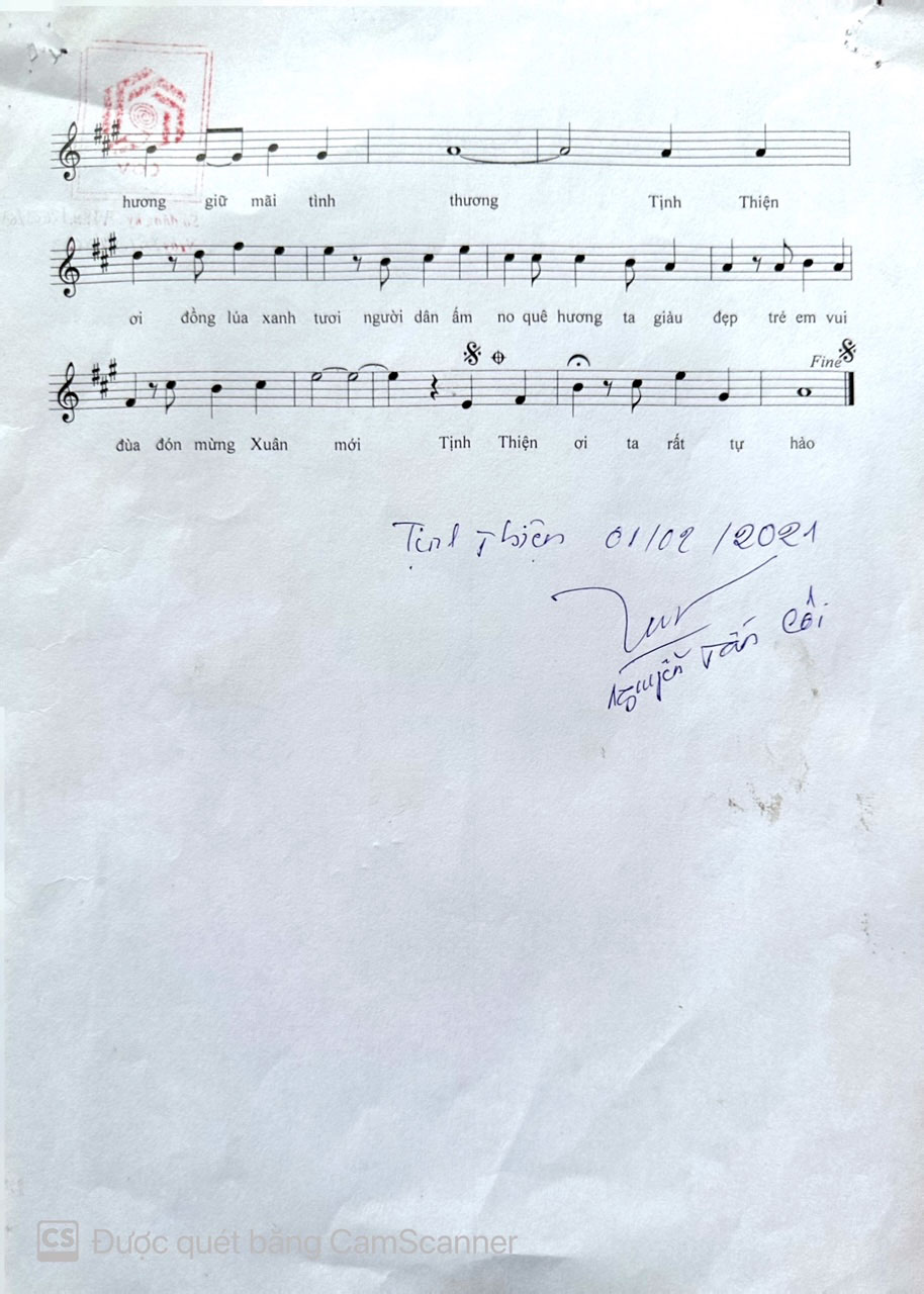 Sheet nhạc Tịnh Thiện quê hương tôi - Trang 2