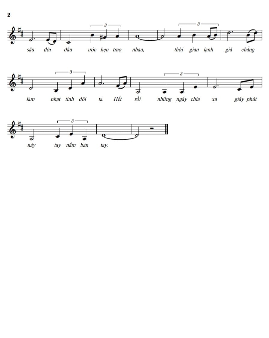 Sheet nhạc Tình thư ngỏ ý - Trang 2