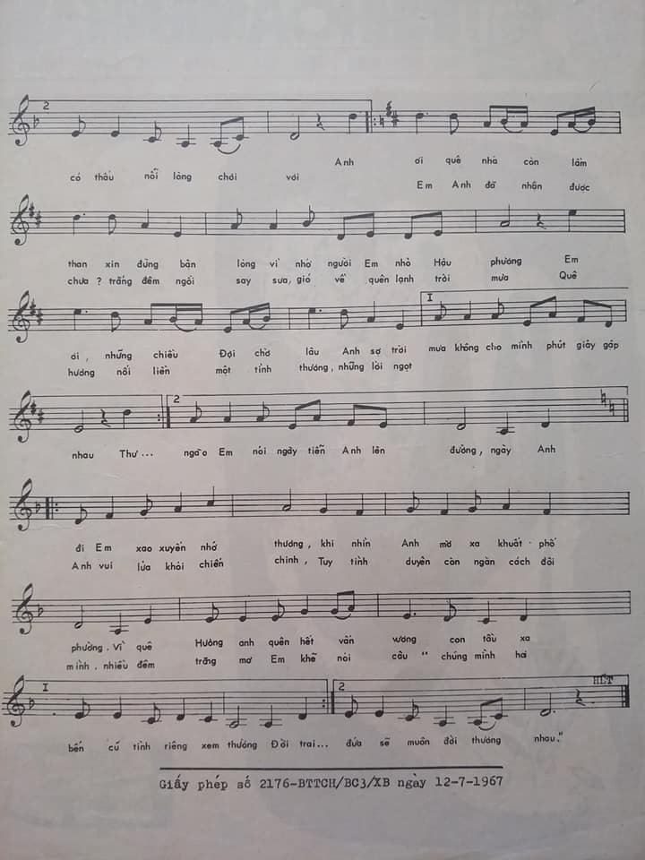 Sheet nhạc Tình trong khói lửa - Trang 3