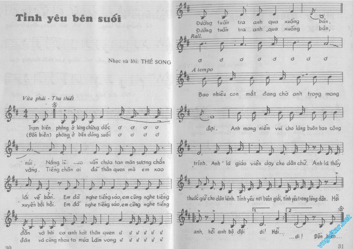 Sheet nhạc Tình yêu bên suối - Trang 1