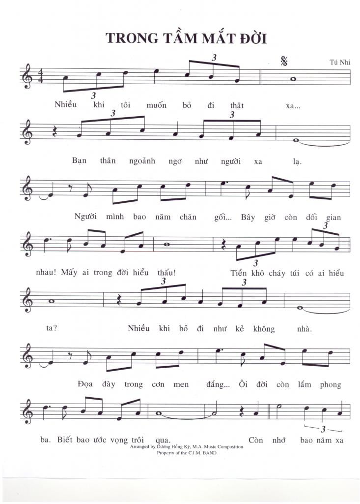 Sheet nhạc Trong tầm mắt đời - Trang 1
