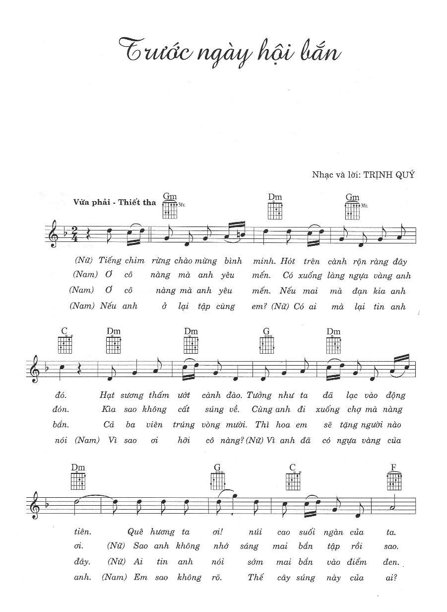 Sheet nhạc Trước ngày hội bắn - Trang 1