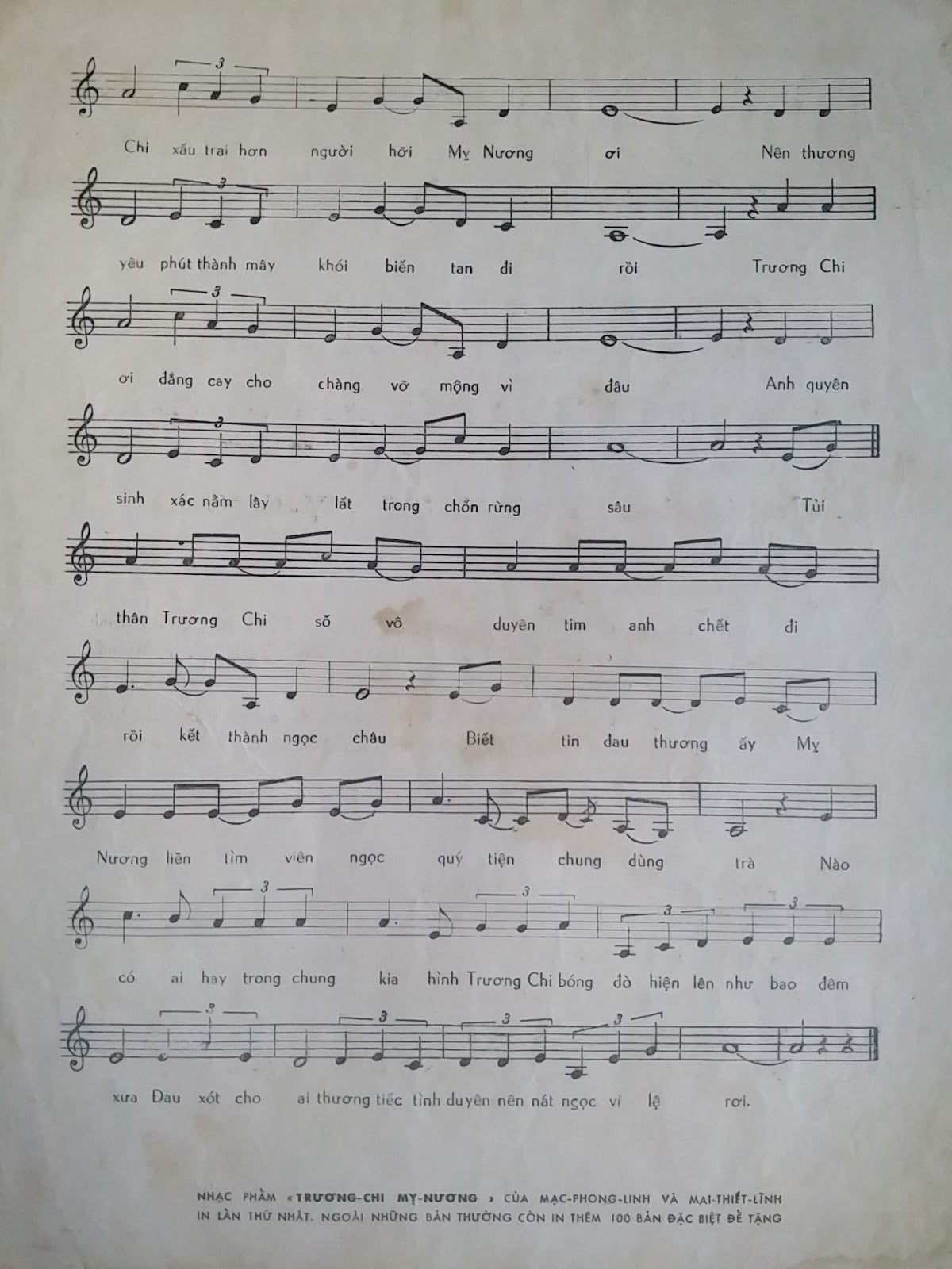 Sheet nhạc Chuyện tình Trương Chi Mỵ Nương - Trang 3