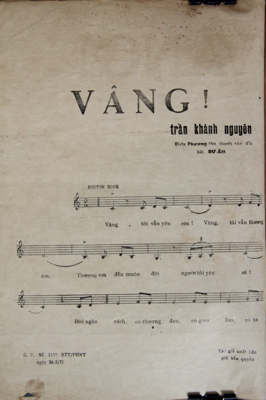 Sheet nhạc Vâng - Trang 2