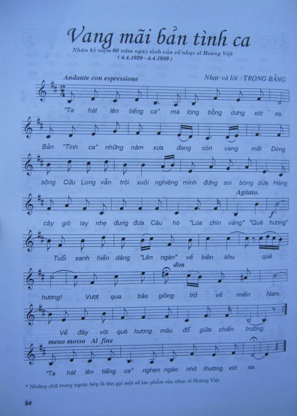 Sheet nhạc Vang mãi bản tình ca - Trang 1