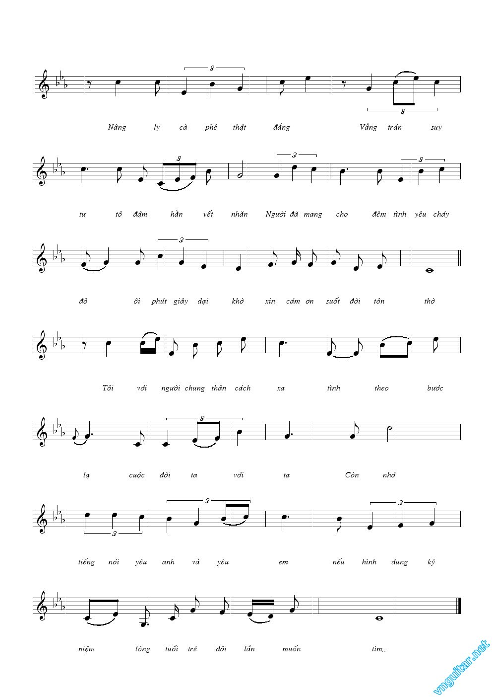 Sheet nhạc Vầng trán suy tư - Trang 2