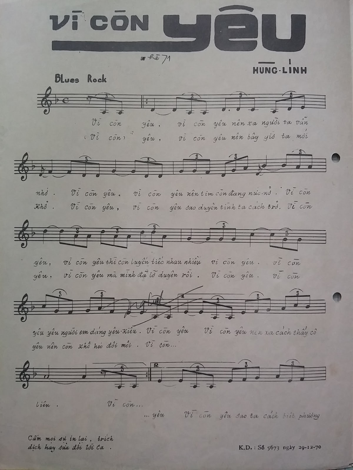 Sheet nhạc Vì còn yêu - Trang 2