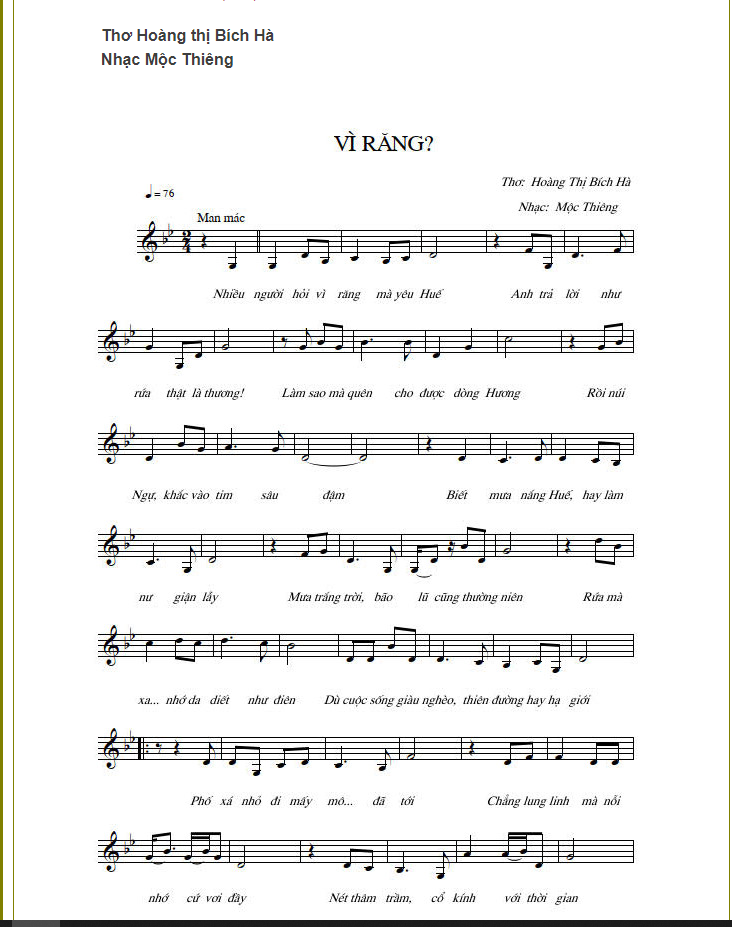 Sheet nhạc Vì răng? - Trang 2