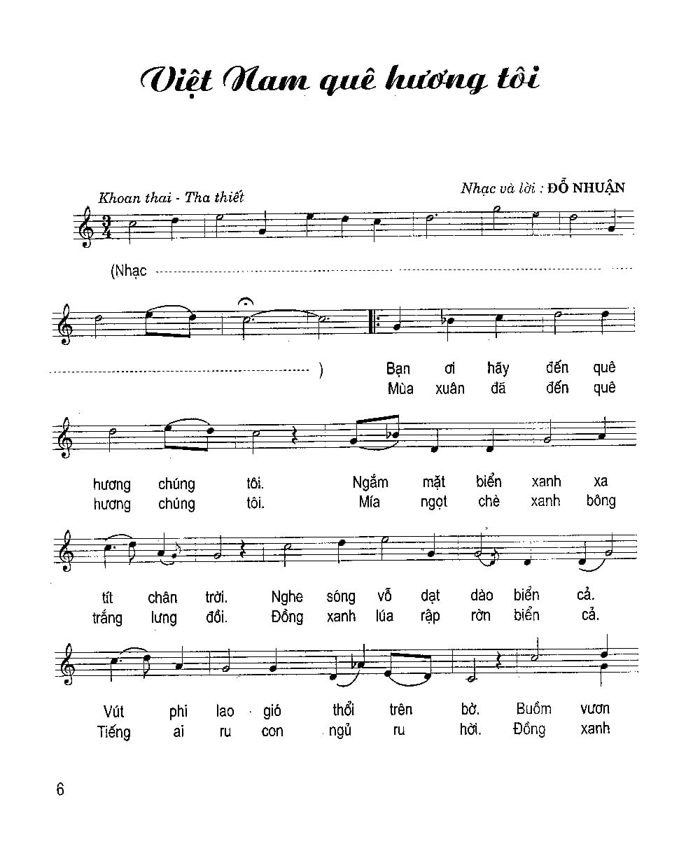 Sheet nhạc Việt Nam quê hương tôi - Trang 1
